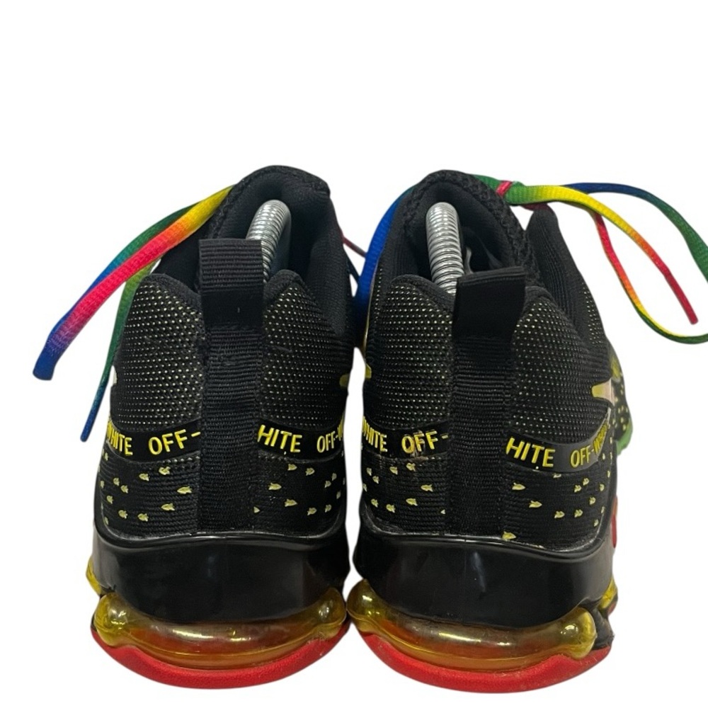Nike | Airmax Shox Off-White Black Rainbow Colored Accents Sneakers 8.5 - Picture 7 of 10